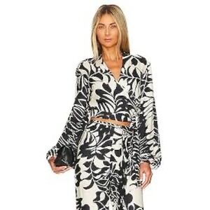 NWT Alexis Set Vitto Top and Bow Pant‎ in Black Floral Size XS